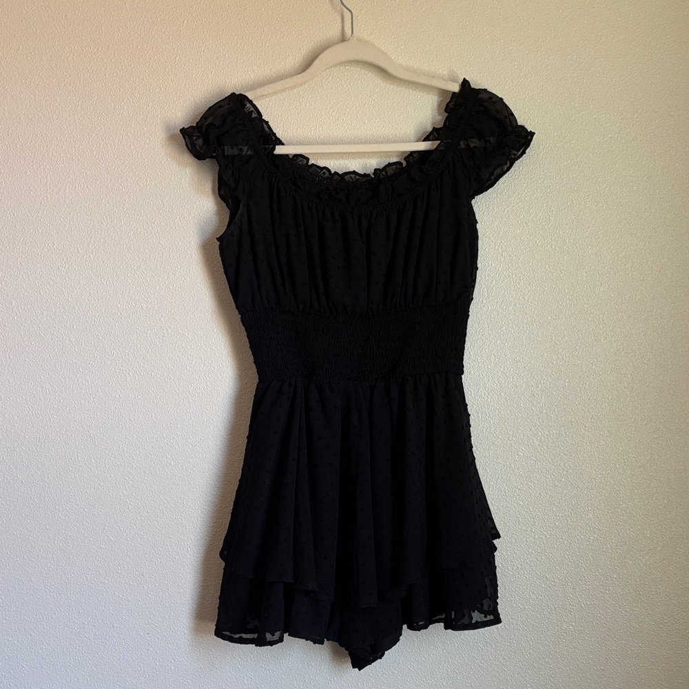 Black Mini Romper Dress